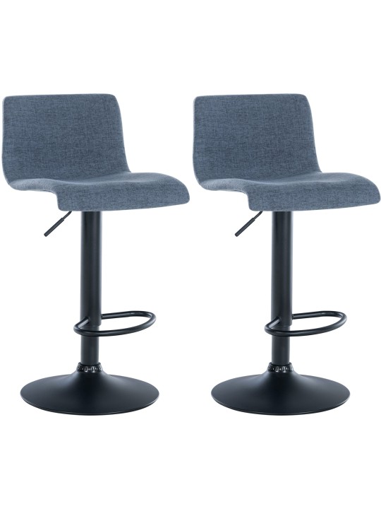 Set van 2 barkrukken Branford stof, blauw Set van 2 barkrukken Branford stof, blauw