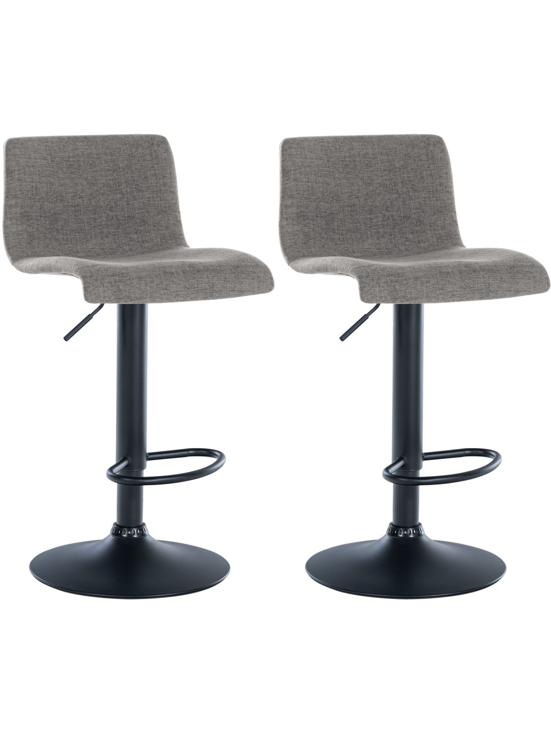 Set van 2 barkrukken Branford stof, lichtgrijs