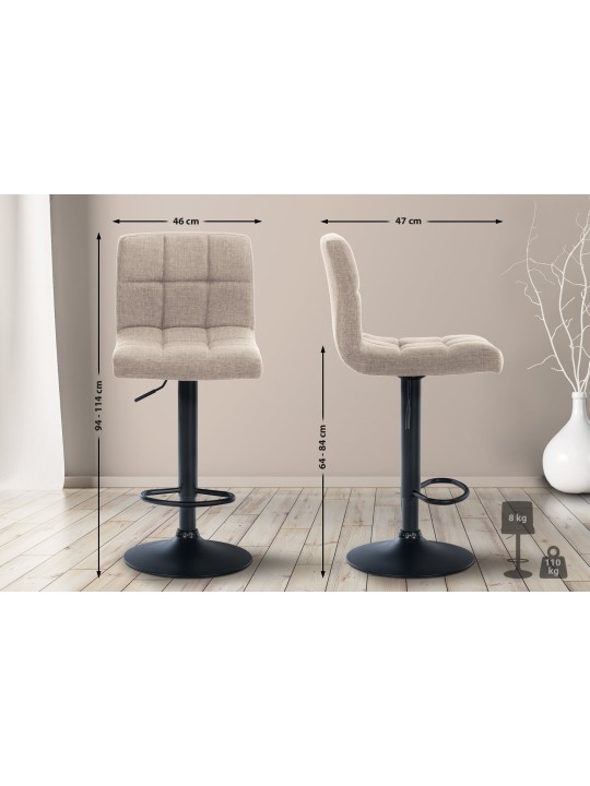 Set van 2 barkrukken Calma stof, crème Set van 2 barkrukken Calma stof, crème