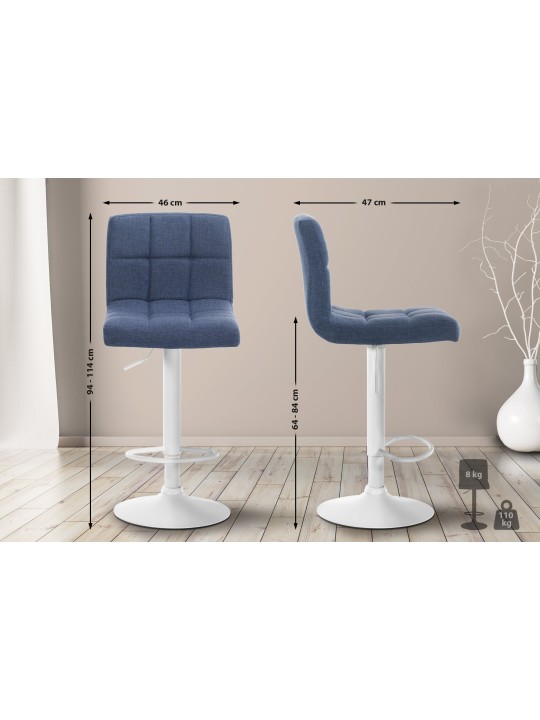 Set van 2 barkrukken Calma stof, blauw Set van 2 barkrukken Calma stof, blauw