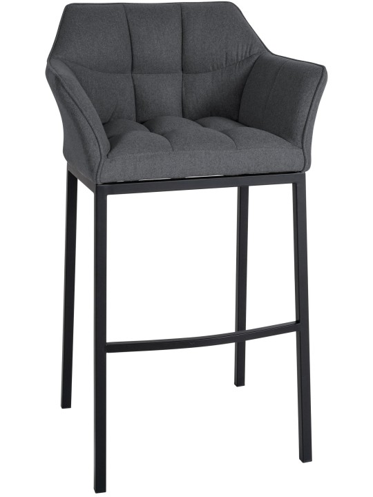 Barkruk Damaso B vilt met 4-poots frame, grijs