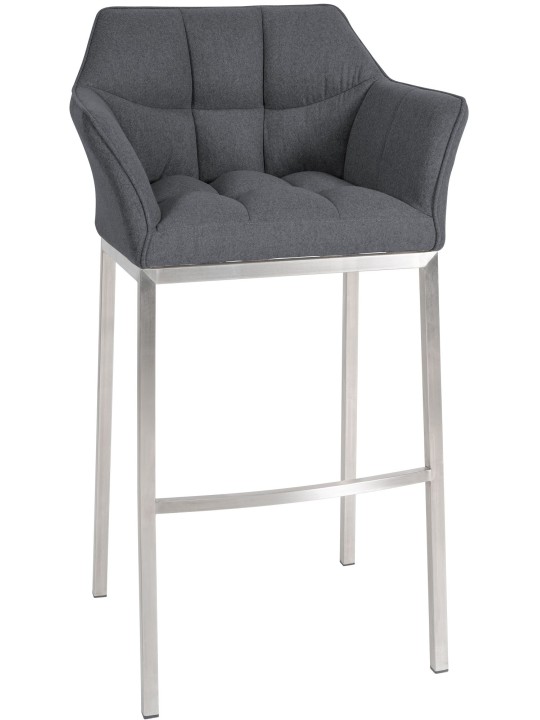 Barkruk Damaso E vilt met 4-poots frame, grijs