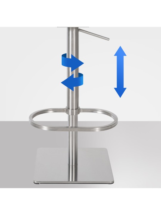 Barkruk Damaso E fluweel, grijs