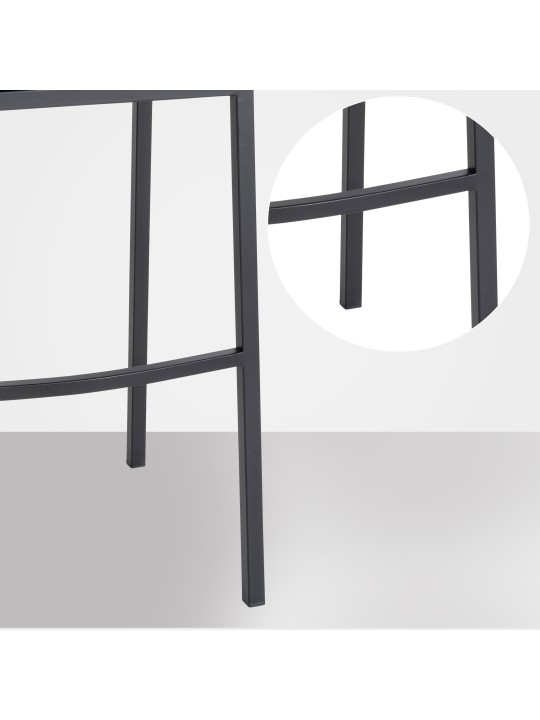 Barkruk Damaso B fluweel met 4-poots frame, grijs