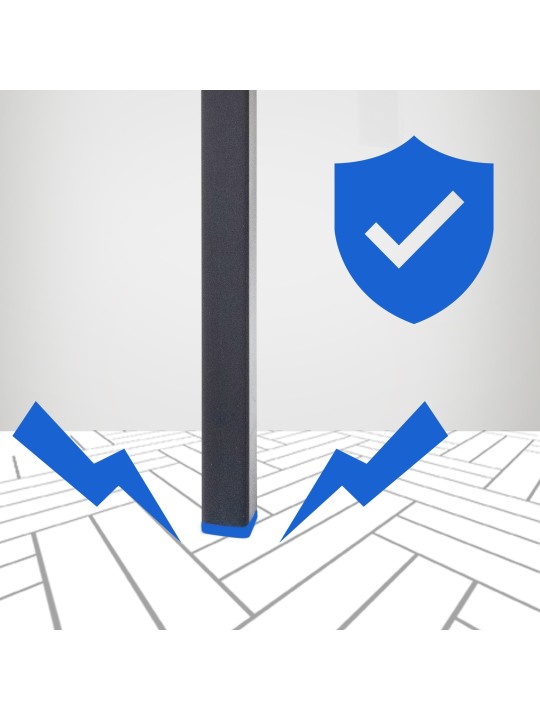 Barkruk Damaso B fluweel met 4-poots frame, grijs