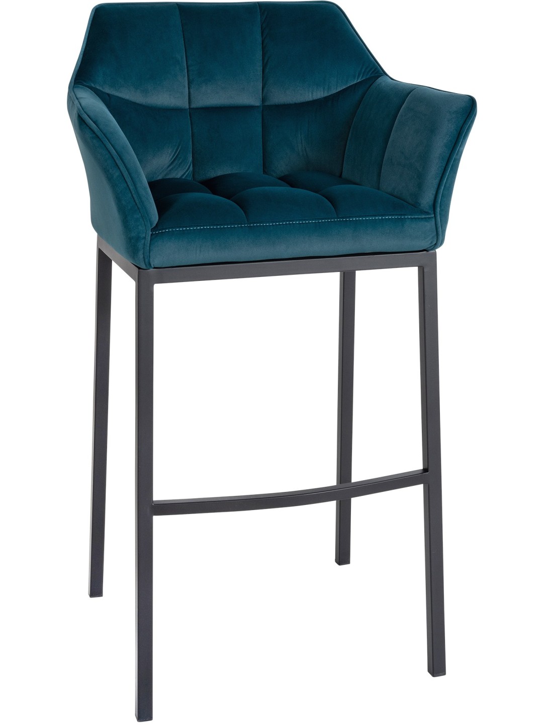 Barkruk Damaso B fluweel met 4-poots frame, groen
