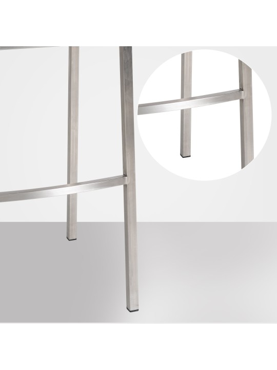 Barkruk Damaso E fluweel met 4-poots frame, bruin