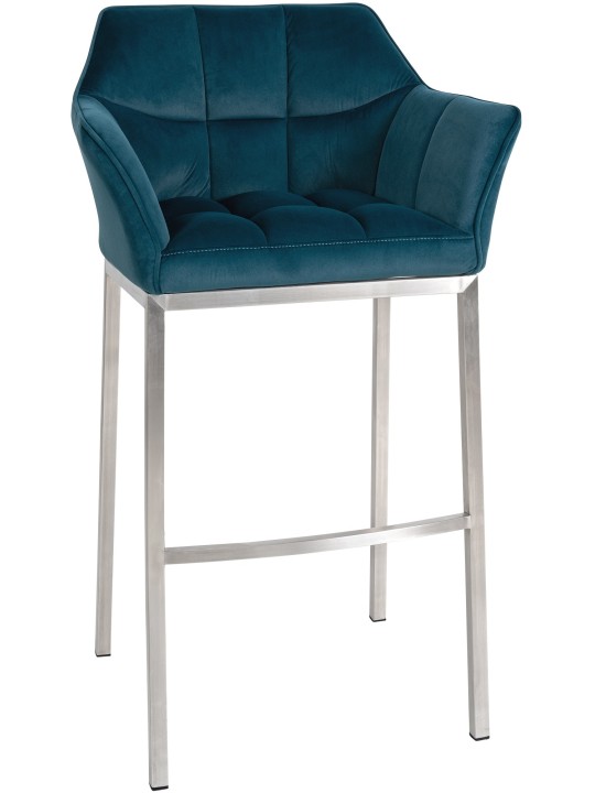 Barkruk Damaso E fluweel met 4-poots frame, groen Barkruk Damaso E fluweel met 4-poots frame, groen