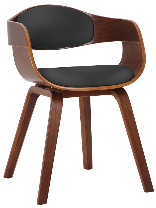 Bezoekersstoel Kingston, walnoot/zwart Bezoekersstoel Kingston, walnoot/zwart