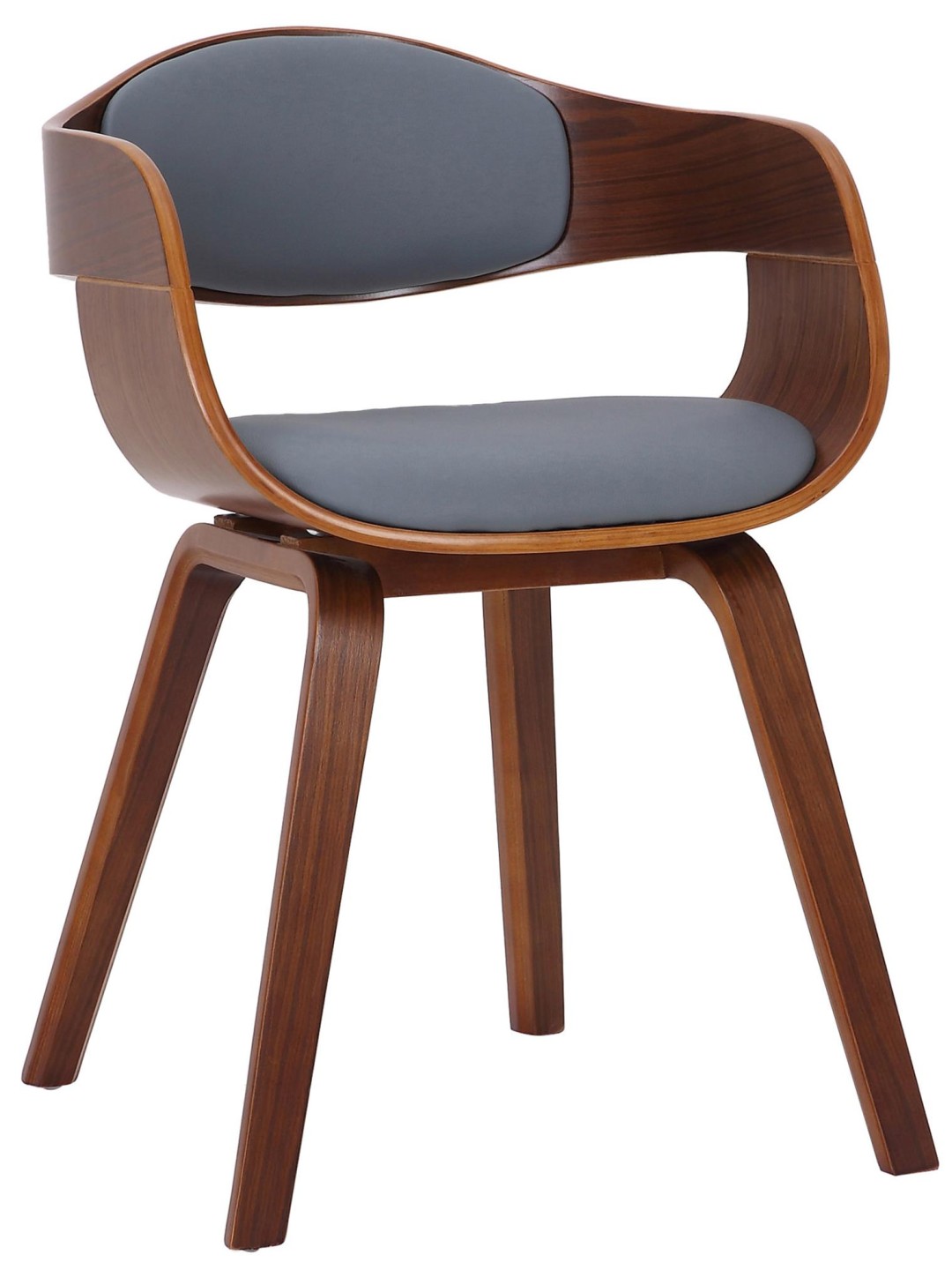 Bezoekersstoel Kingston kunstleer, walnoot/grijs