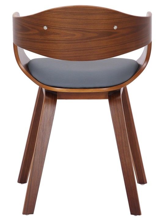 Bezoekersstoel Kingston kunstleer, walnoot/grijs