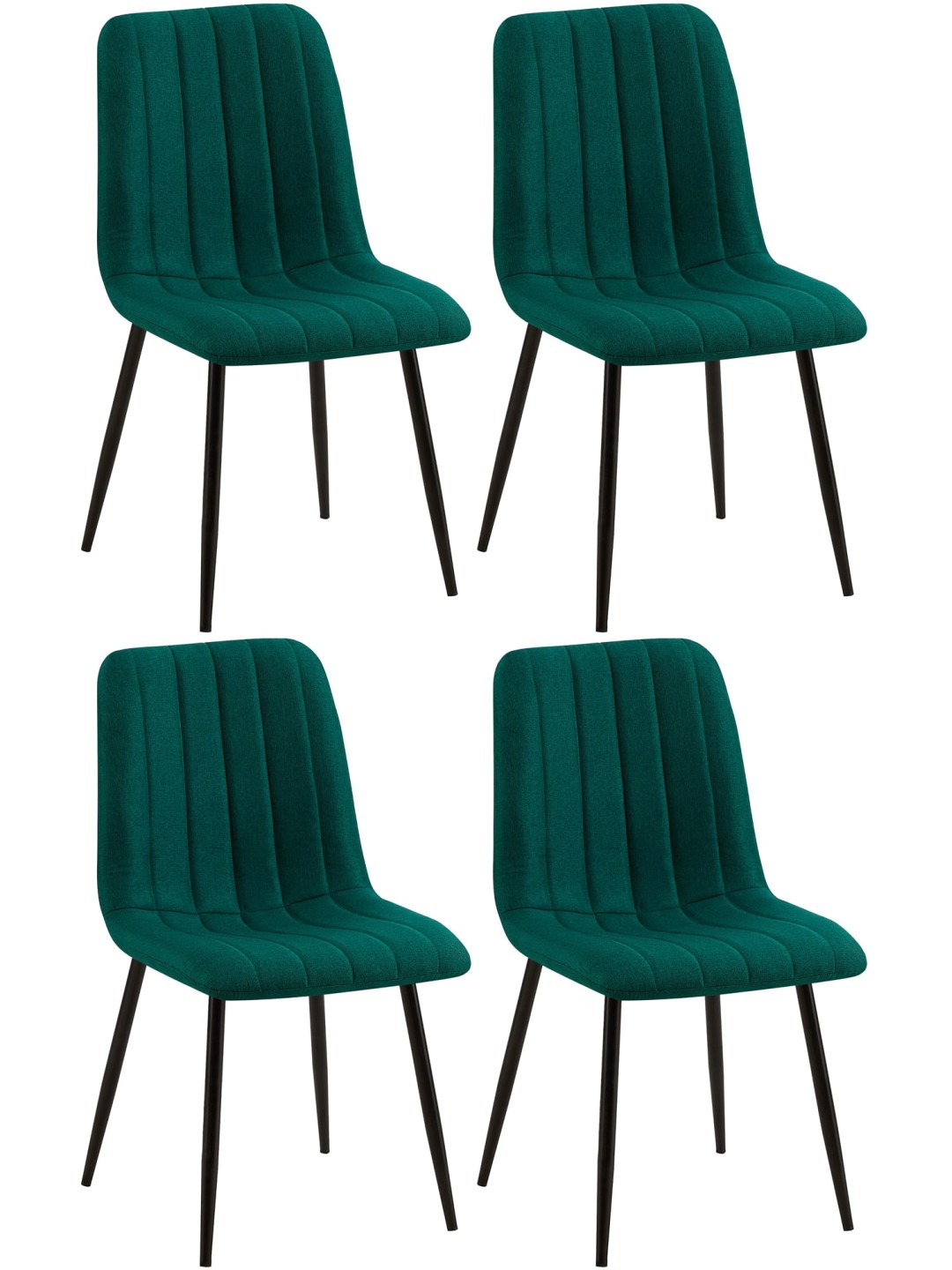 Set van 4 stoelen Dijon stof, donkergroen