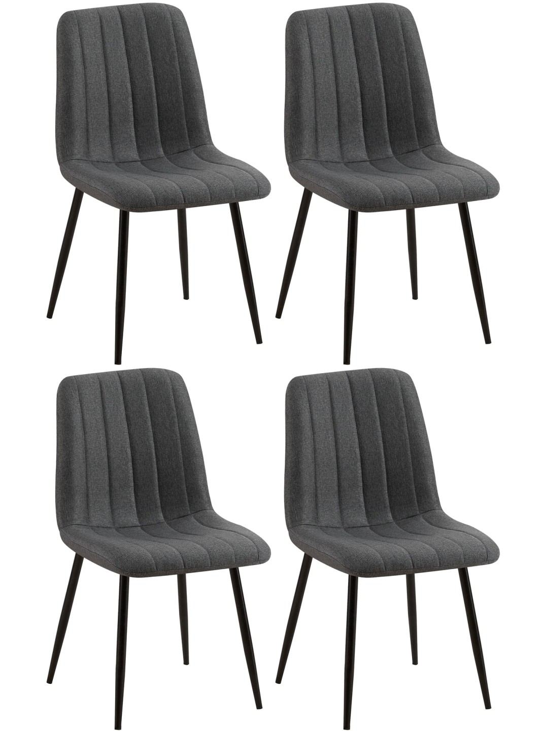Set van 4 stoelen Dijon stof, donkergrijs