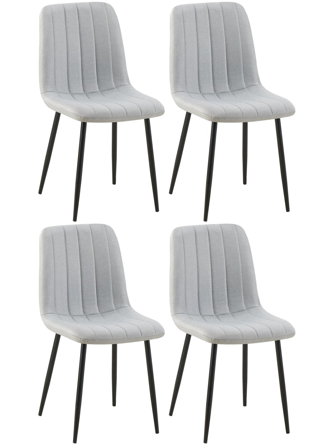 Set van 4 stoelen Dijon stof, grijs
