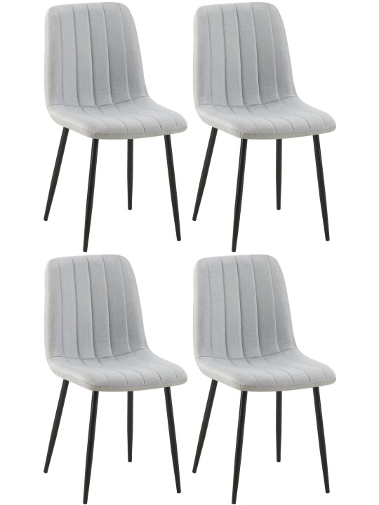 Set van 4 stoelen Dijon stof, grijs
