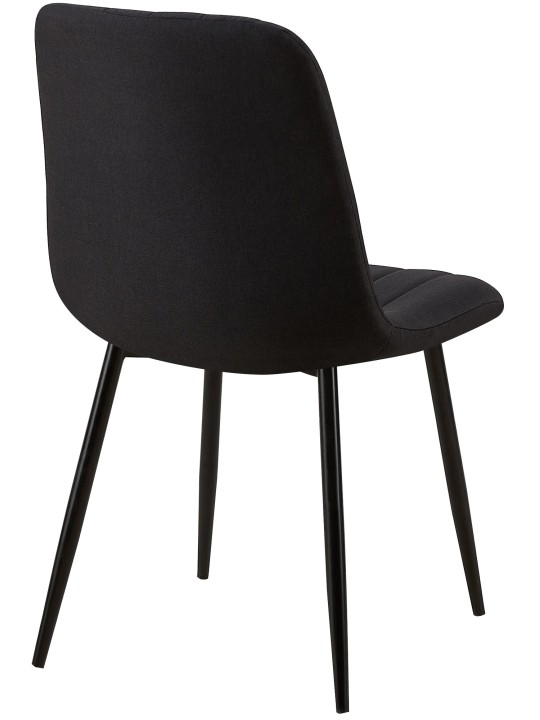 Set van 4 stoelen Dijon stof, zwart