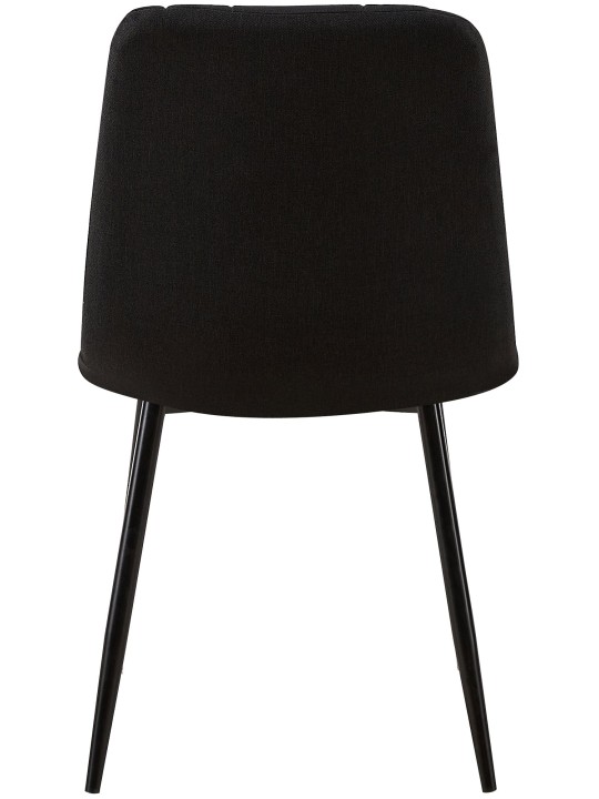 Set van 4 stoelen Dijon stof, zwart