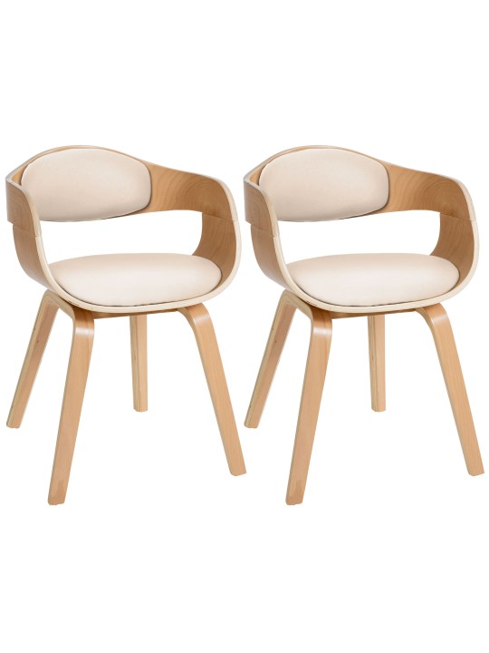 Set van 2 stoelen Kingston kunstleer, naturel/crème Set van 2 stoelen Kingston kunstleer, naturel/crème