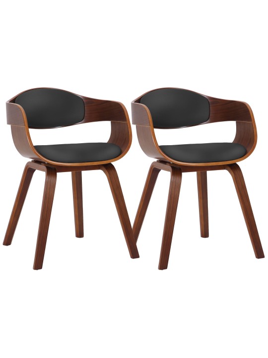 Set van 2 stoelen Kingston kunstleer, walnoot/zwart Set van 2 stoelen Kingston kunstleer, walnoot/zwart