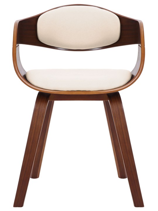 Set van 2 stoelen Kingston kunstleer, walnoot/crème