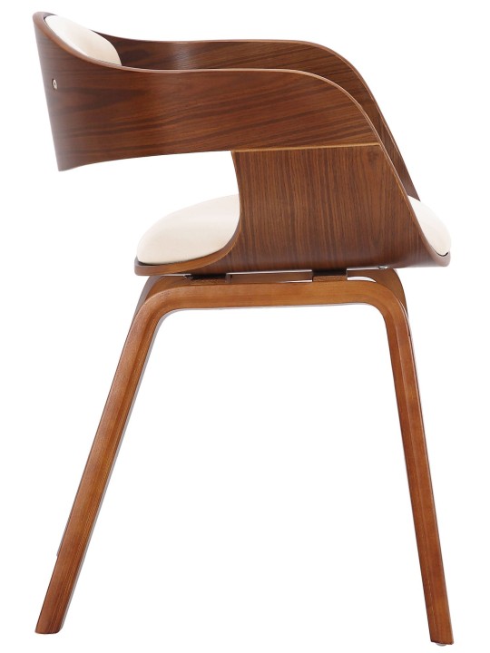 Set van 2 stoelen Kingston kunstleer, walnoot/crème