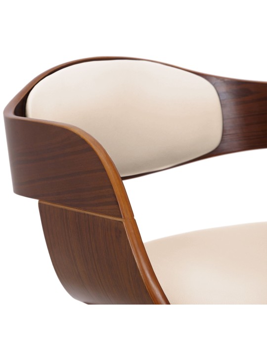 Set van 2 stoelen Kingston kunstleer, walnoot/crème