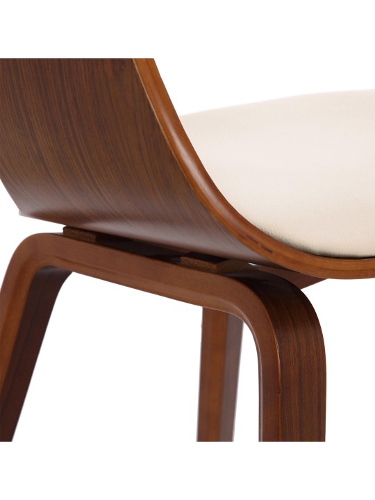 Set van 2 stoelen Kingston kunstleer, walnoot/crème