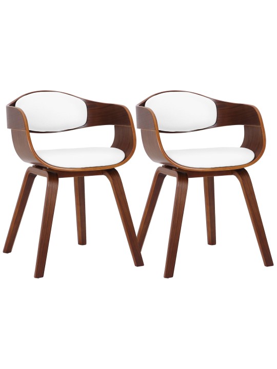 Set van 2 stoelen Kingston kunstleer, walnoot/wit Set van 2 stoelen Kingston kunstleer, walnoot/wit