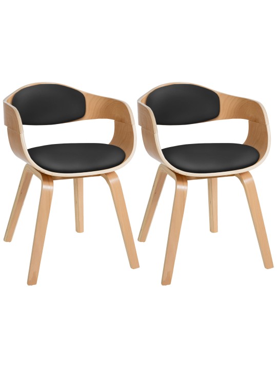 Set van 2 stoelen Kingston kunstleer, naturel/zwart Set van 2 stoelen Kingston kunstleer, naturel/zwart