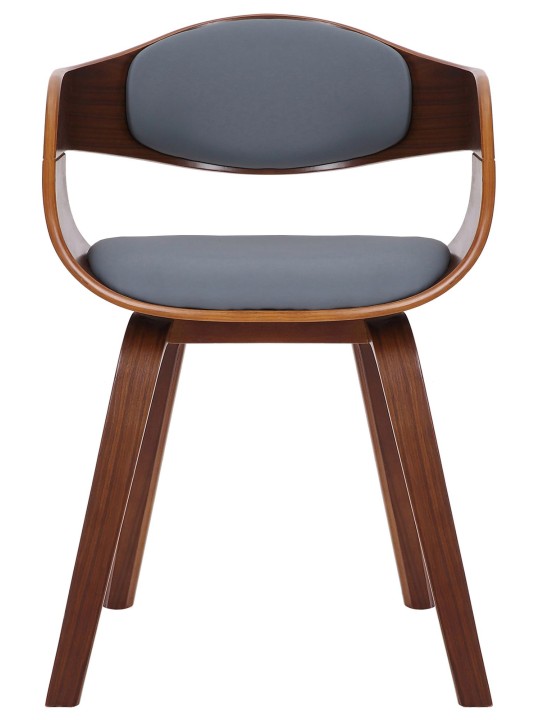 Set van 2 stoelen Kingston kunstleer, walnoot/grijs