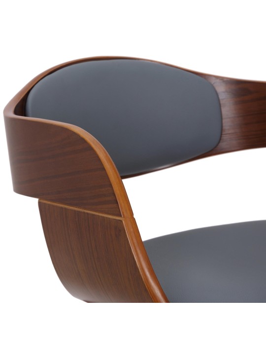 Set van 2 stoelen Kingston kunstleer, walnoot/grijs