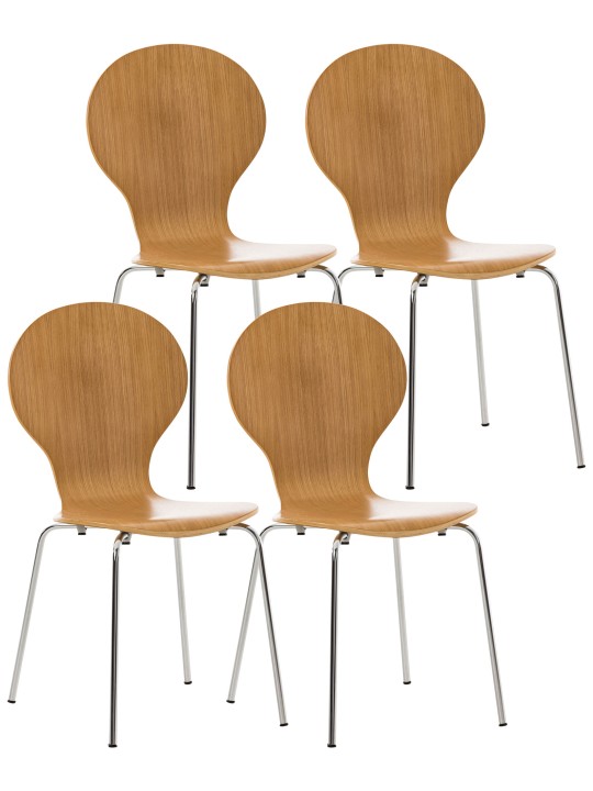 Set van 4 bezoekersstoelen Diego, eiken