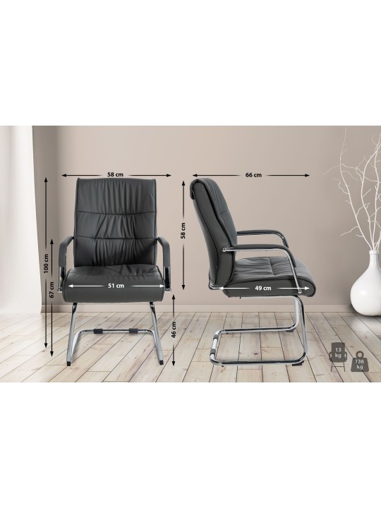 Set van 2 bezoekersstoelen Sievert, grijs Set van 2 bezoekersstoelen Sievert, grijs