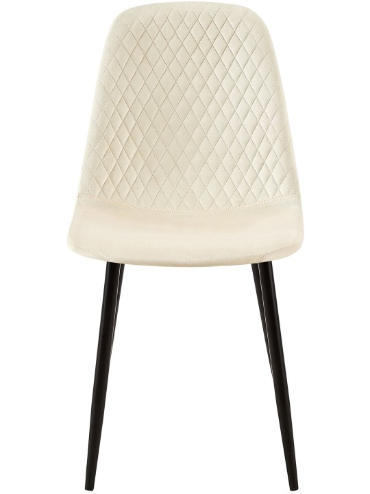 Set van 4 stoelen Giverny fluweel, crème