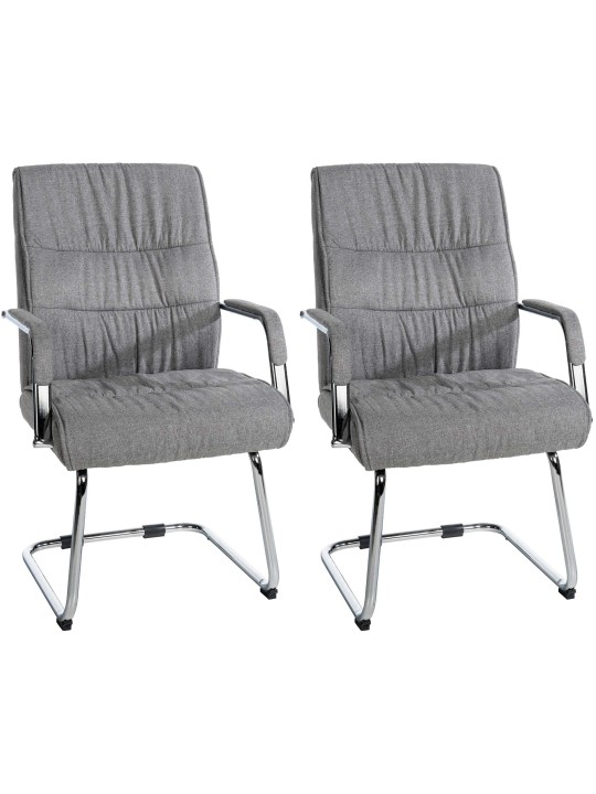 Set van 2 bezoekersstoelen Sievert stof, lichtgrijs Set van 2 bezoekersstoelen Sievert stof, lichtgrijs