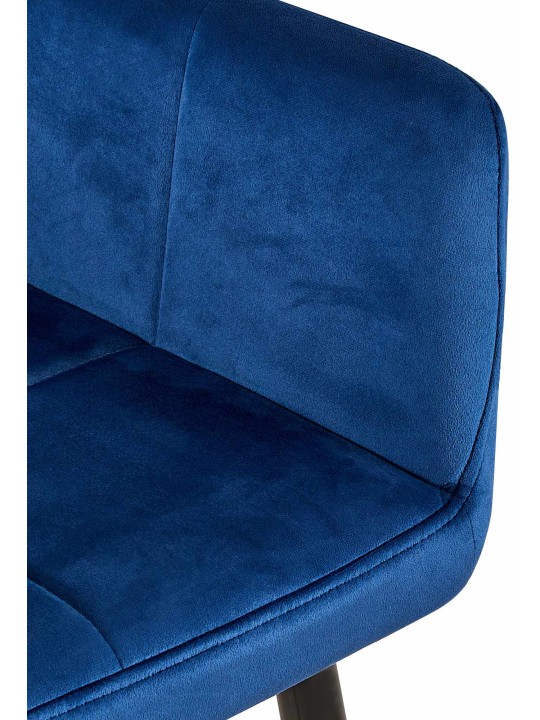 Set van 2 eetkamerstoelen Emia fluweel, blauw