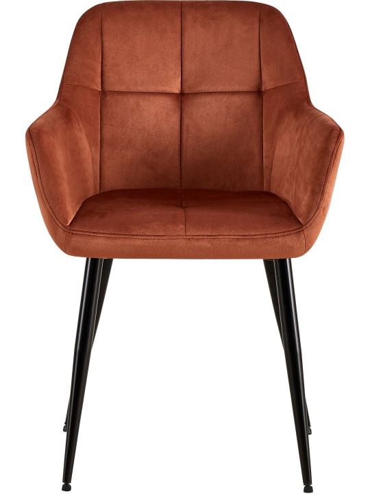 Set van 2 eetkamerstoelen Emia fluweel, bruin