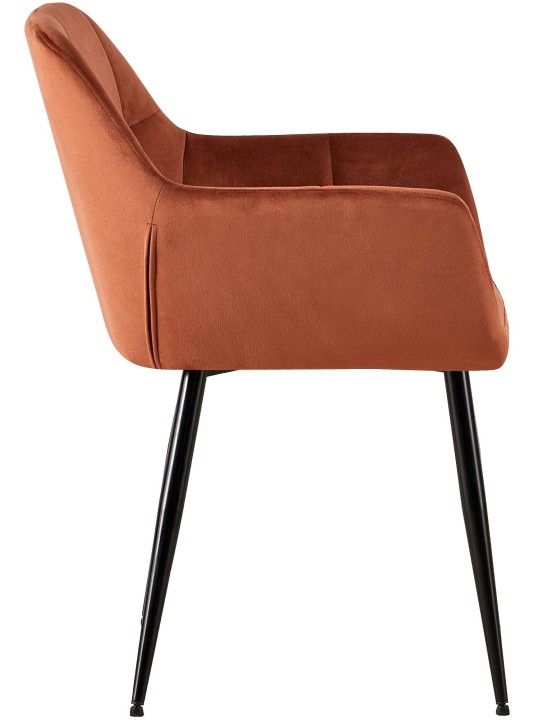Set van 2 eetkamerstoelen Emia fluweel, bruin