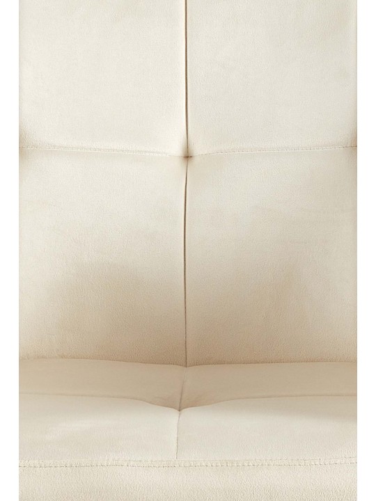 Set van 2 eetkamerstoelen Emia fluweel, crème