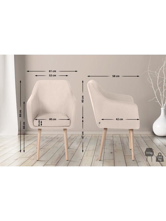 Bezoekersstoel Utrecht stof naturel, beige Bezoekersstoel Utrecht stof naturel, beige