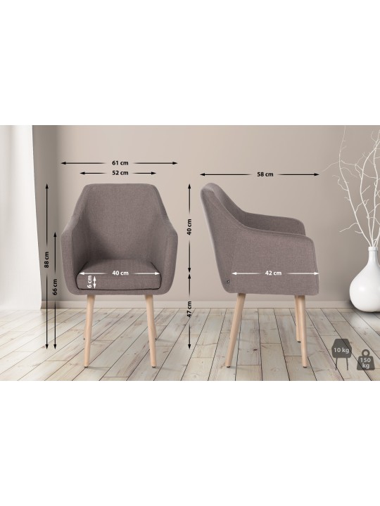 Bezoekersstoel Utrecht stof naturel, taupe Bezoekersstoel Utrecht stof naturel, taupe