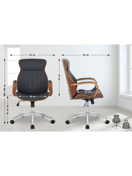 Bureaustoel Melilla kunstleer, walnoot/zwart Bureaustoel Melilla kunstleer, walnoot/zwart