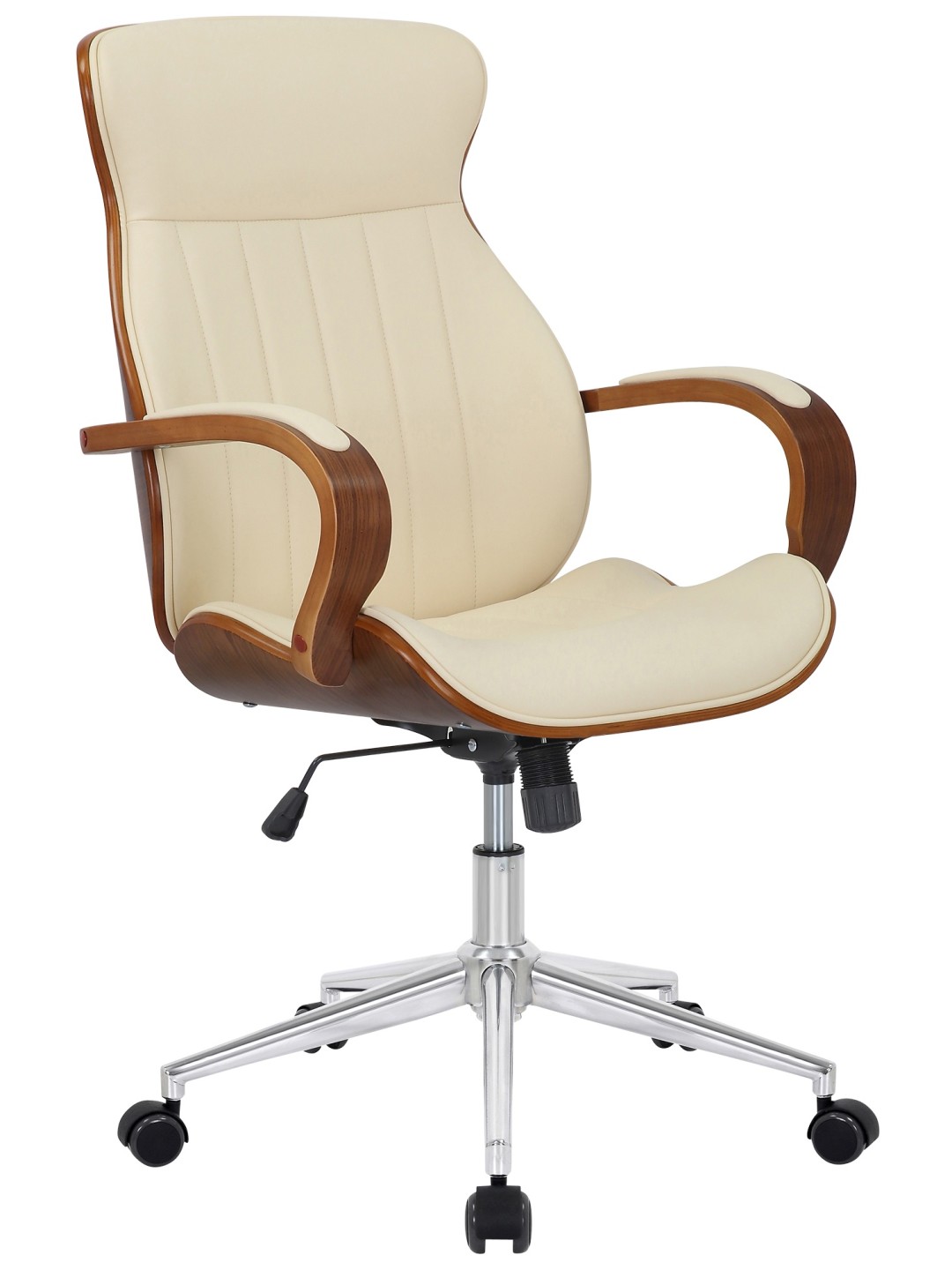 Bureaustoel Melilla kunstleer, walnoot/crème