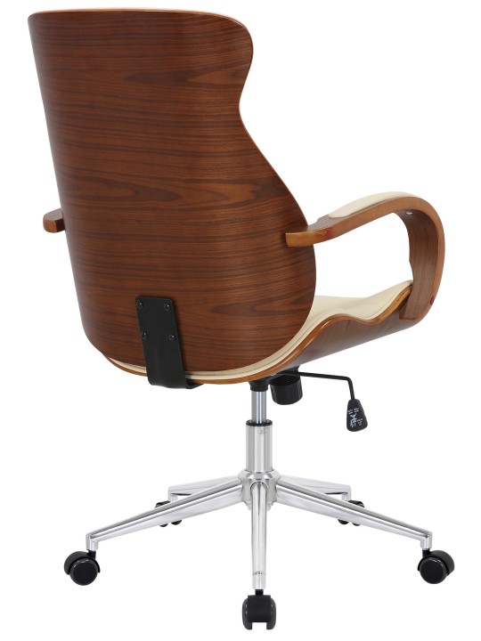 Bureaustoel Melilla kunstleer, walnoot/crème