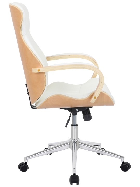 Bureaustoel Melilla kunstleer, naturel/wit