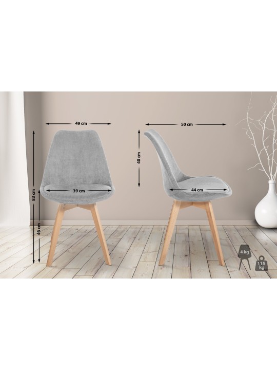 Stoel Linares Koord, lichtgrijs