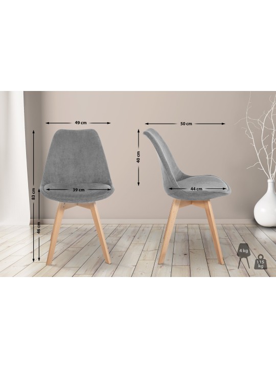 Stoel Linares Koord, grijs Stoel Linares Koord, grijs