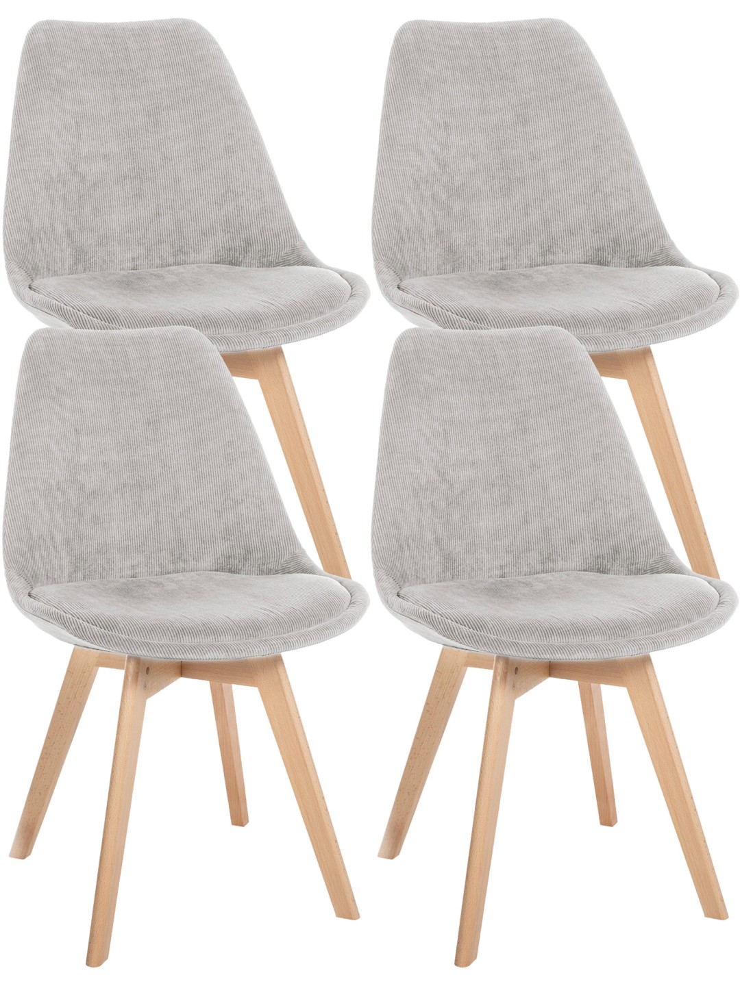 Set van 4 stoelen Linares Cord, beige