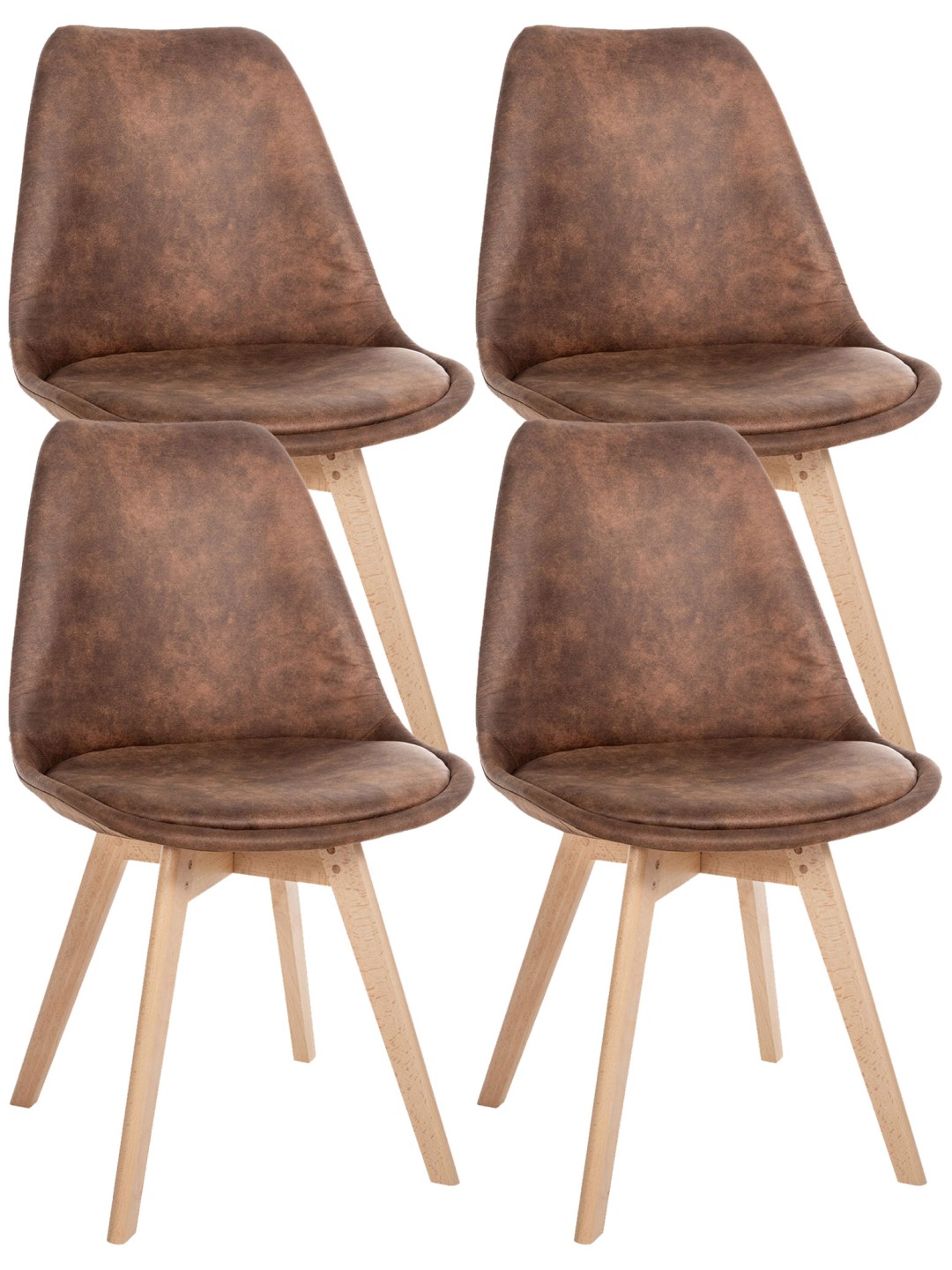 Set van 4 stoelen Linares Vintage, bruin