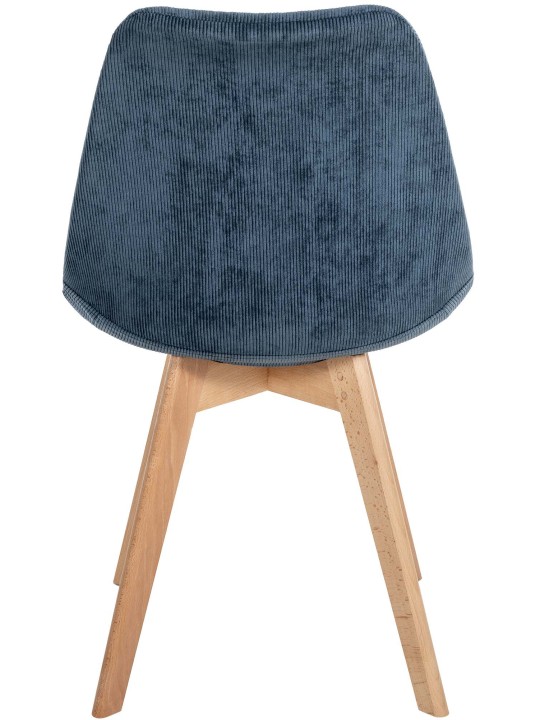 Set van 4 stoelen Linares Cord, donkerblauw